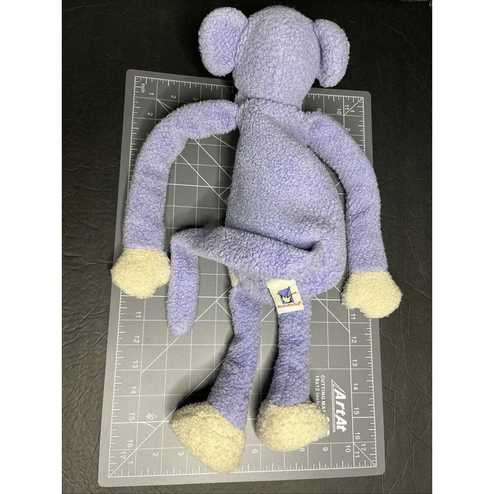 Vintage Manhattan Toy Purple Monkey Stuffed Plush Toy Fleece Beans Smile 18”